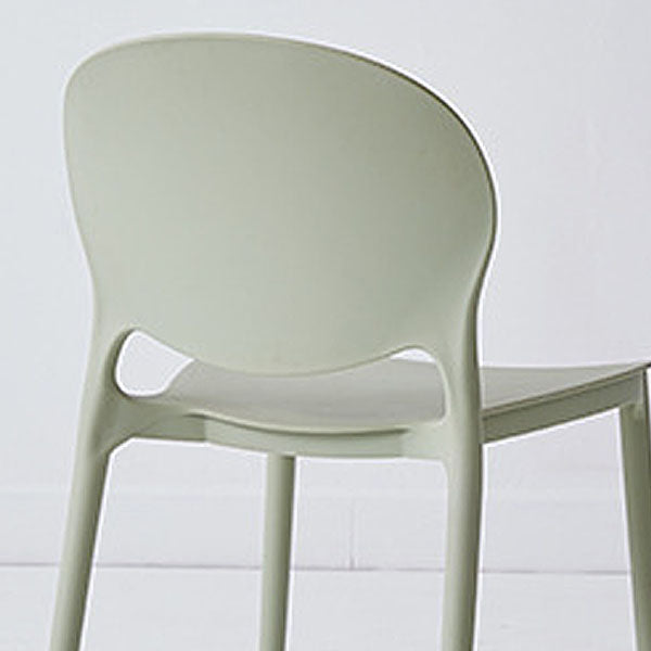 Modern Style Stackable Plastic Chair Open Back Dining Side Chair (Set of 4)