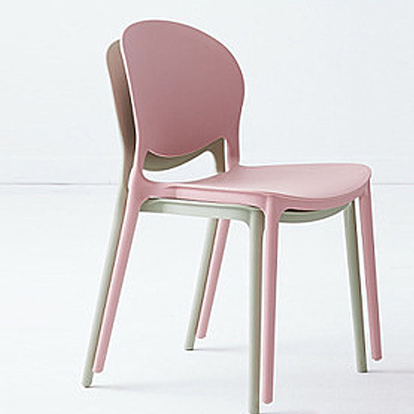 Modern Style Stackable Plastic Chair Open Back Dining Side Chair (Set of 4)