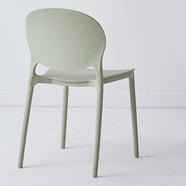 Modern Style Stackable Plastic Chair Open Back Dining Side Chair (Set of 4)