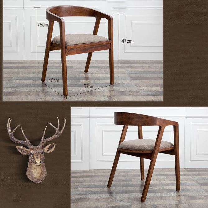 Modern Solid Wood Kitchen and Dining Room Chair Open Back Dining Side Chair