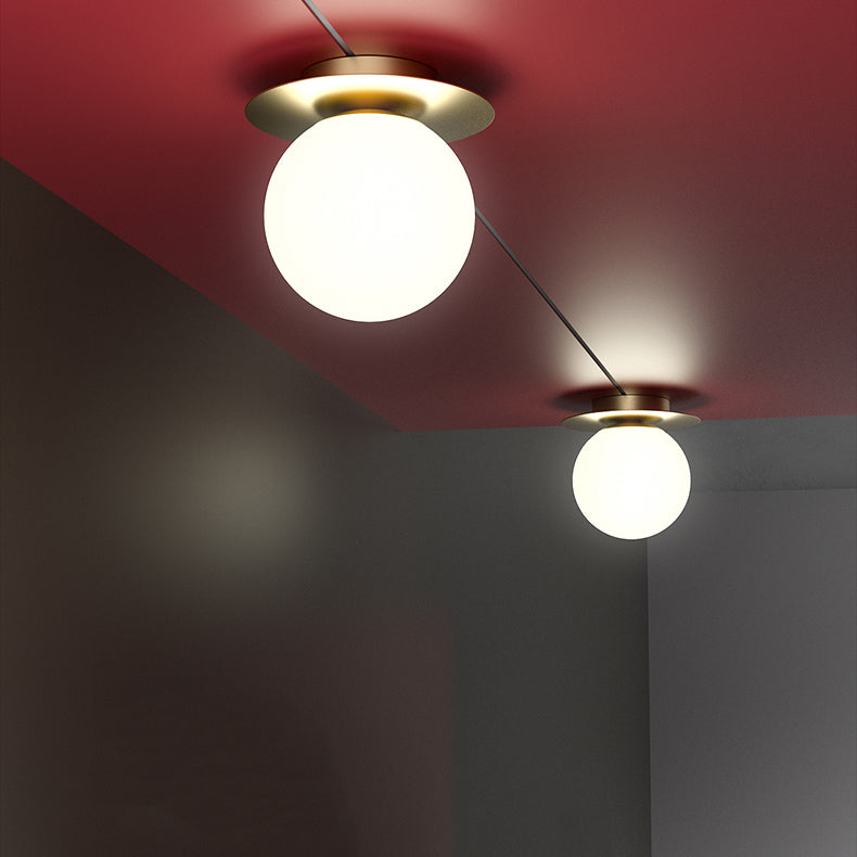 Lámpara de montaje de techo esférico de vidrio lámpara de luz nórdica lámpara de techo
