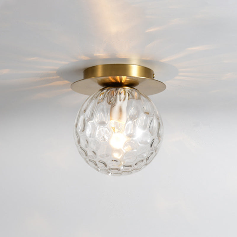 Lámpara de montaje de techo esférico de vidrio lámpara de luz nórdica lámpara de techo