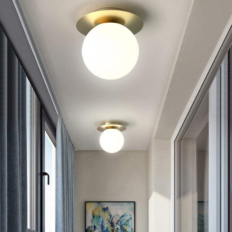 Lámpara de montaje de techo esférico de vidrio lámpara de luz nórdica lámpara de techo