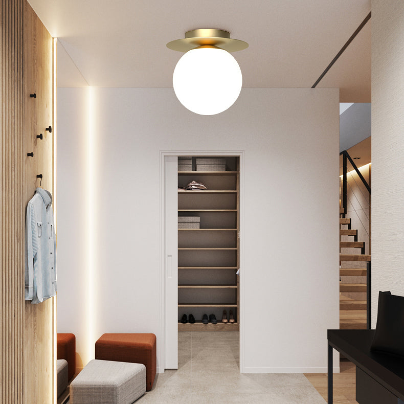 Lámpara de montaje de techo esférico de vidrio lámpara de luz nórdica lámpara de techo