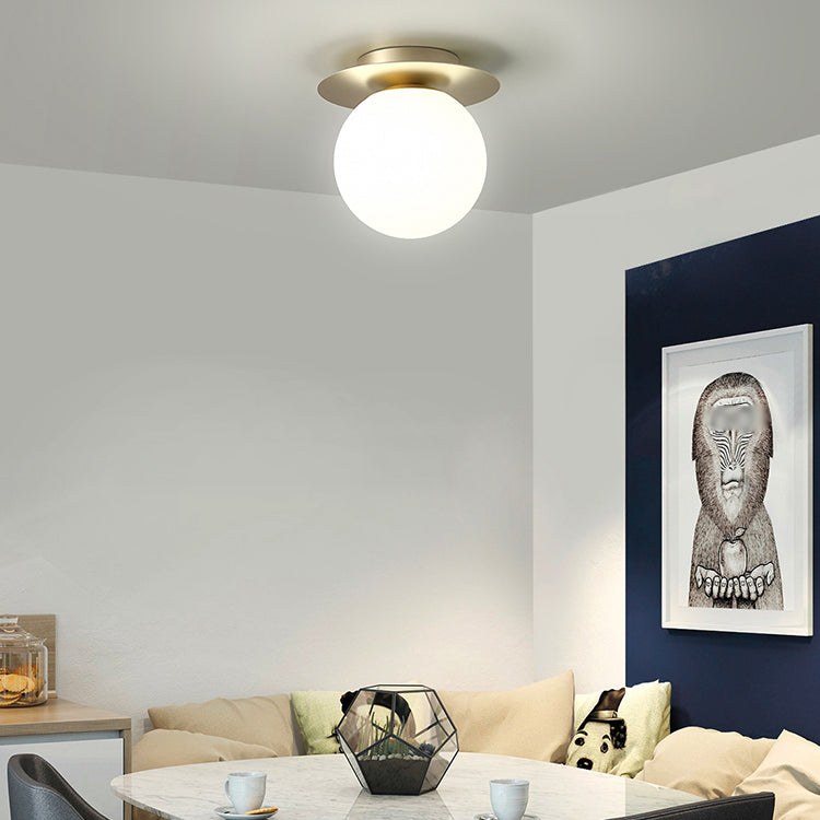 Lámpara de montaje de techo esférico de vidrio lámpara de luz nórdica lámpara de techo