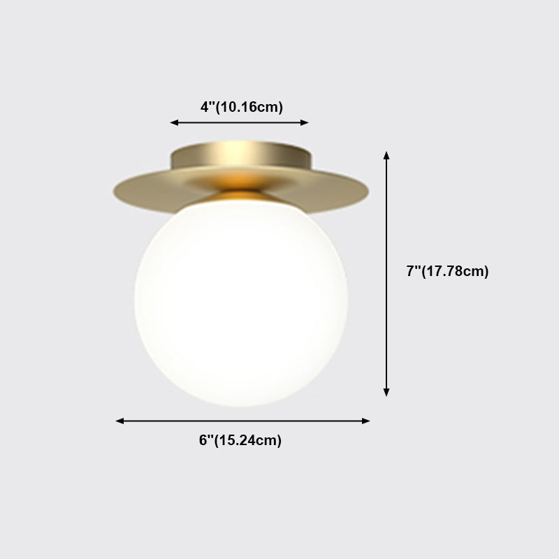 Lámpara de montaje de techo esférico de vidrio lámpara de luz nórdica lámpara de techo