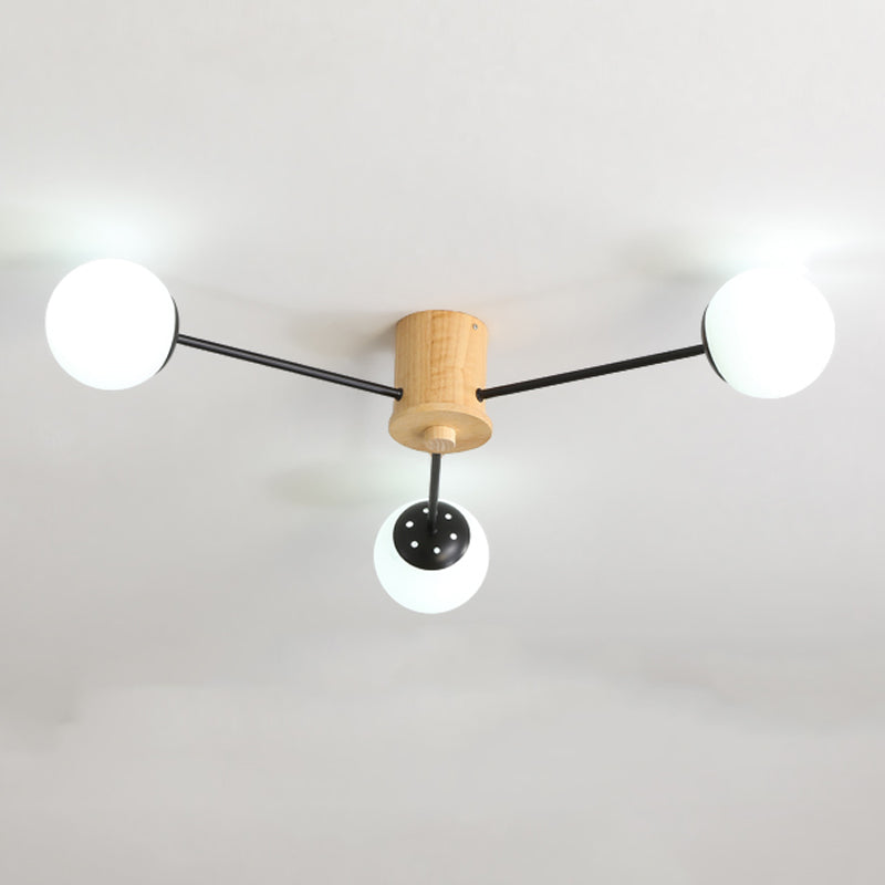 Wooden Ceiling Mount Chandelier Simplicity Style Ceiling Mounted Light