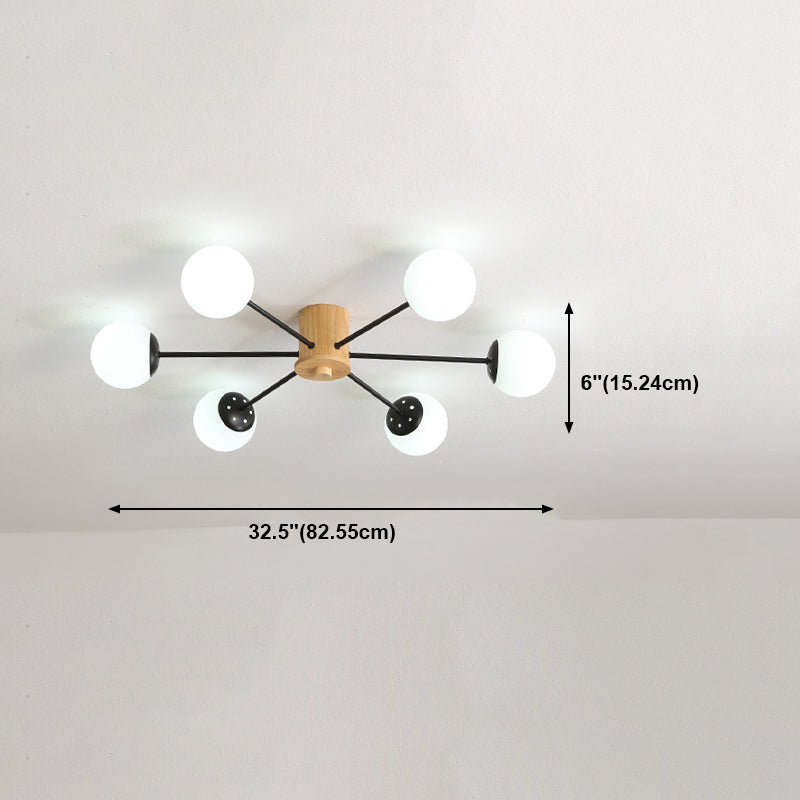 Wooden Ceiling Mount Chandelier Simplicity Style Ceiling Mounted Light