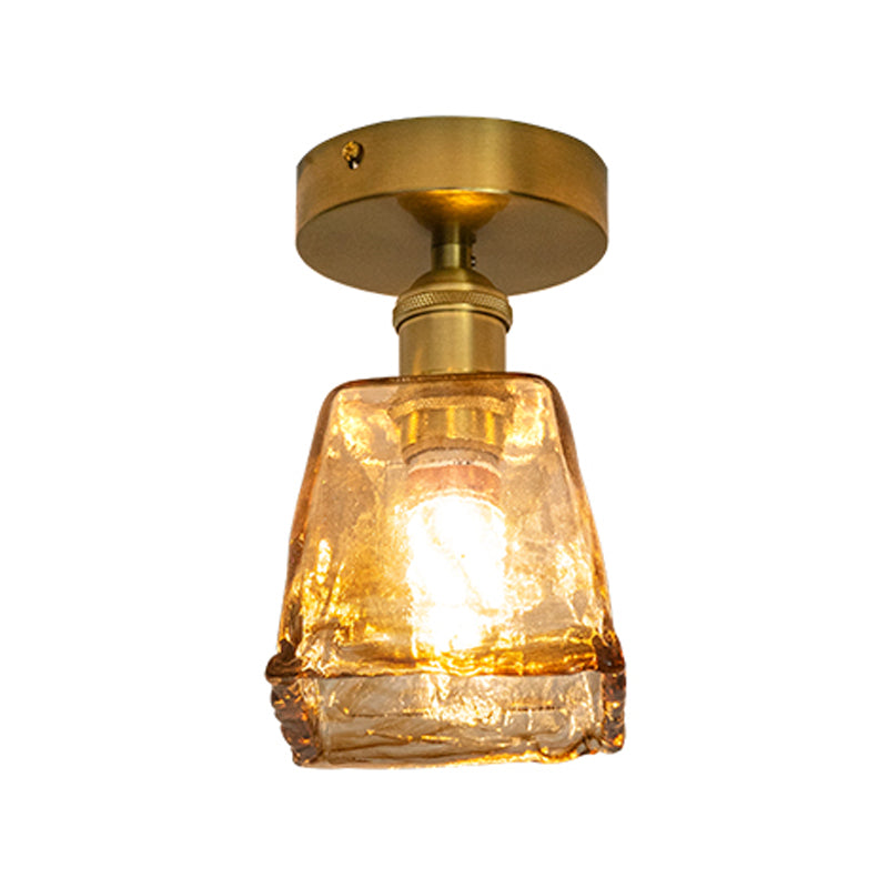 Luz de techo de montaje semi rasgador de vidrio estilo geométrico de estilo geométrico Luz montado en el techo