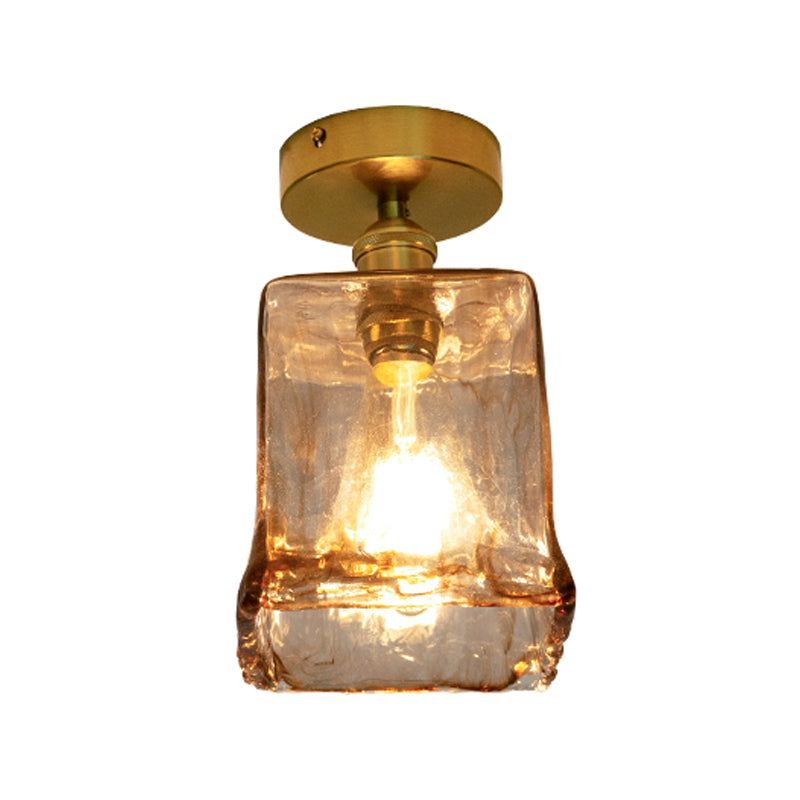 Luz de techo de montaje semi rasgador de vidrio estilo geométrico de estilo geométrico Luz montado en el techo