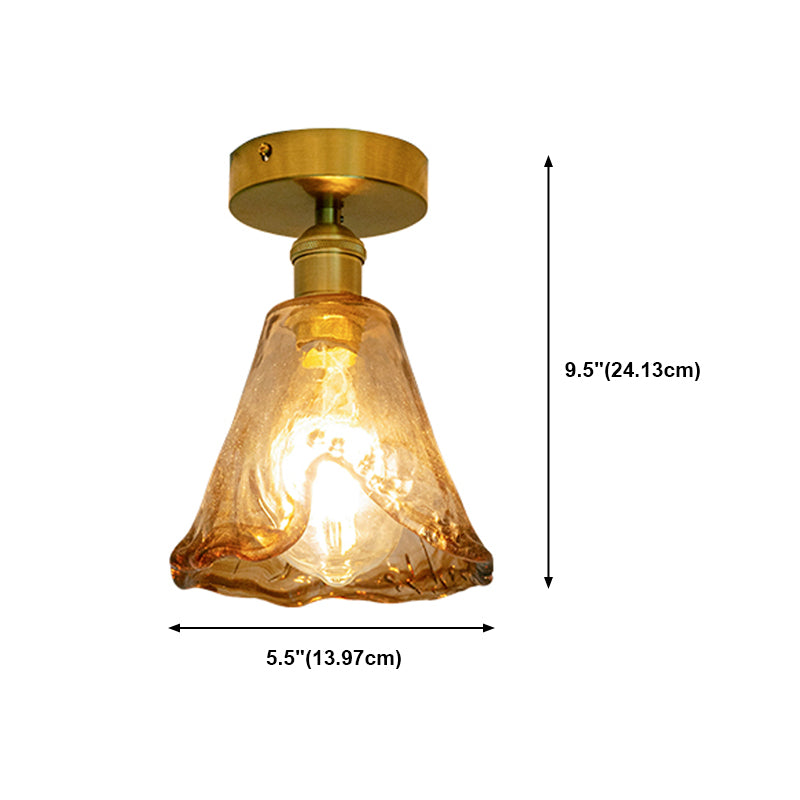 Luz de techo de montaje semi rasgador de vidrio estilo geométrico de estilo geométrico Luz montado en el techo