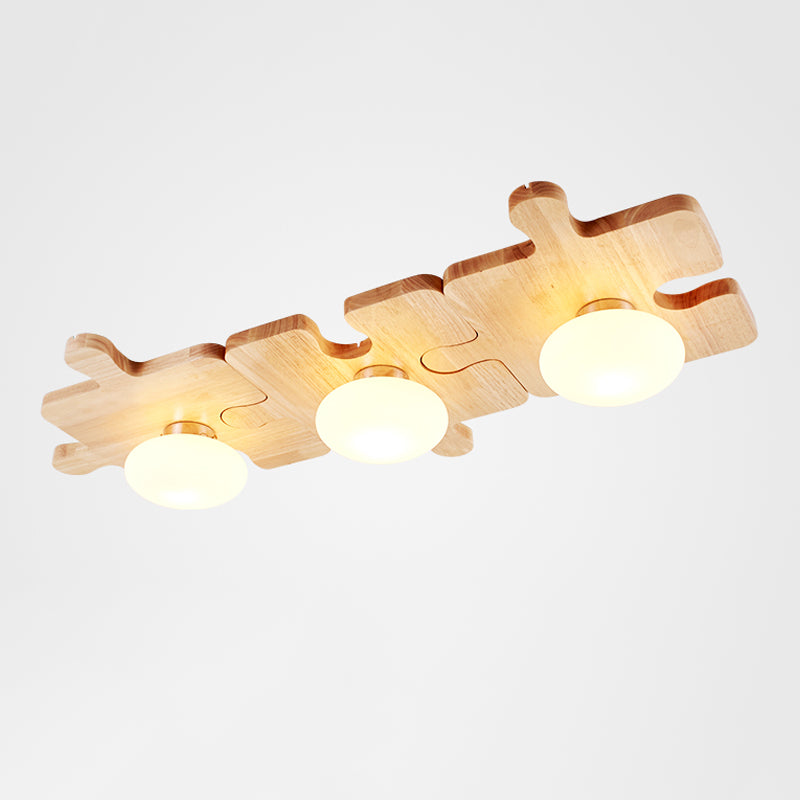 Luz moderna de techo montado en el techo Luz de techo de madera nórdica