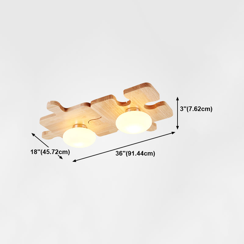 Luz moderna de techo montado en el techo Luz de techo de madera nórdica