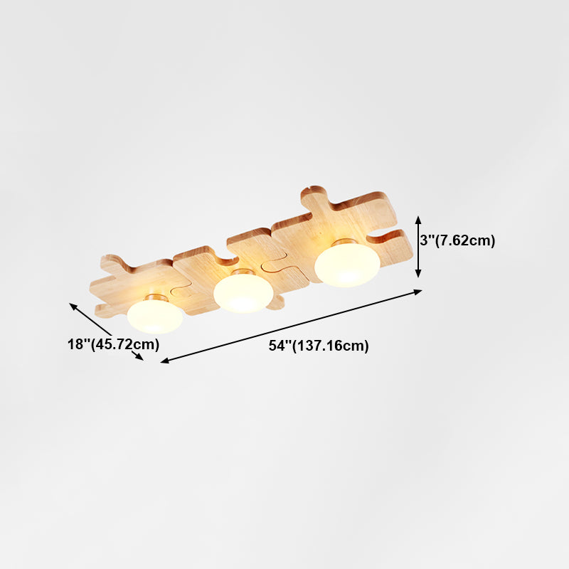 Luz moderna de techo montado en el techo Luz de techo de madera nórdica