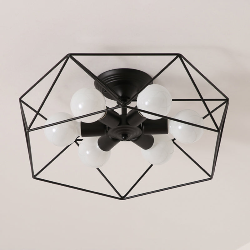 Metalen geometrische schaduw spoel plafondlicht industrieel multi lights plafondlamp armatuur