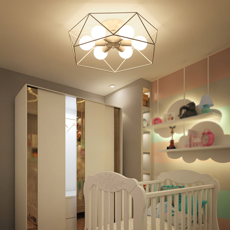 Metalen geometrische schaduw spoel plafondlicht industrieel multi lights plafondlamp armatuur