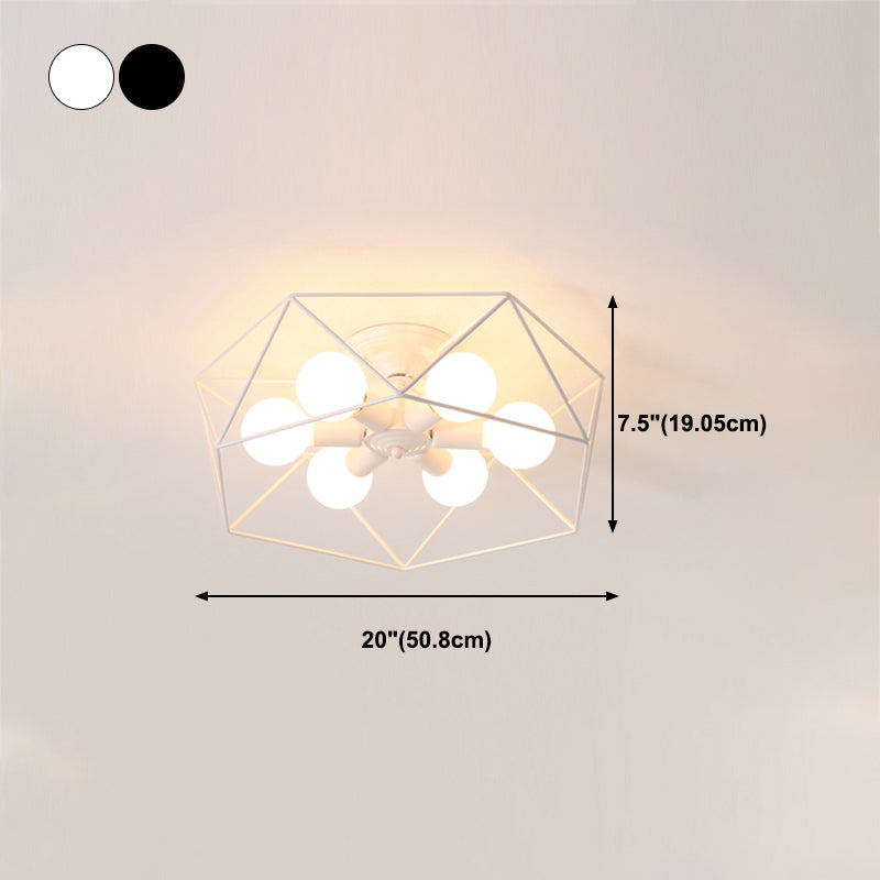 Metalen geometrische schaduw spoel plafondlicht industrieel multi lights plafondlamp armatuur