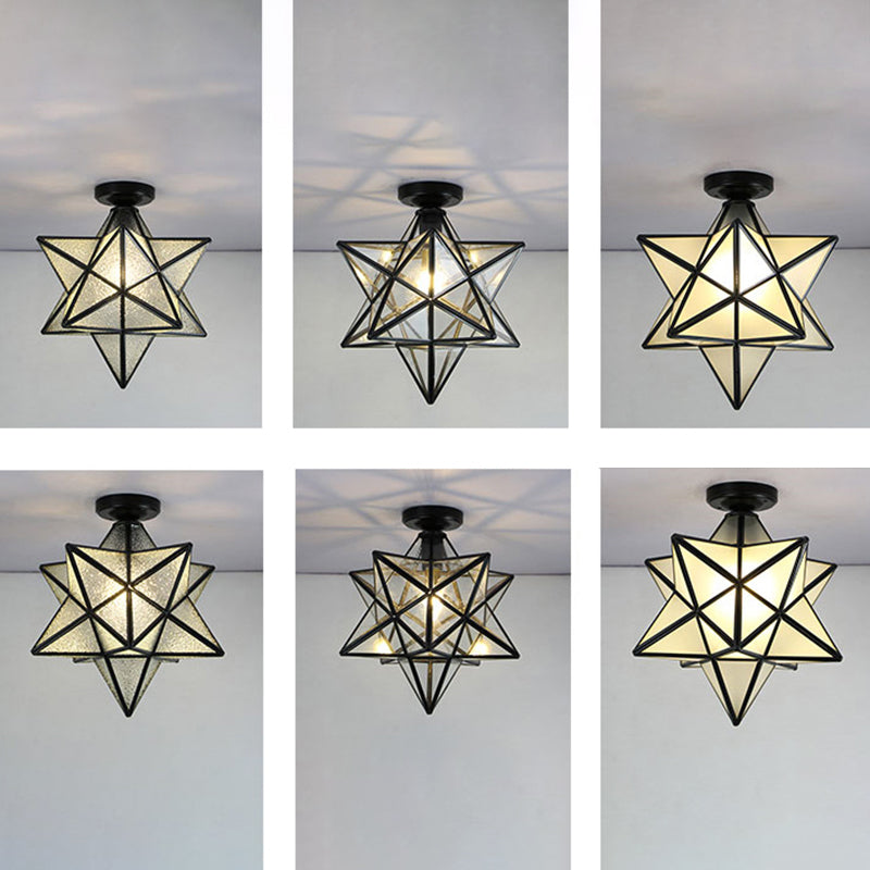 Verre géométrique Flush Mount plafonnier moderne Flush Mount Plafond Ayémorrat