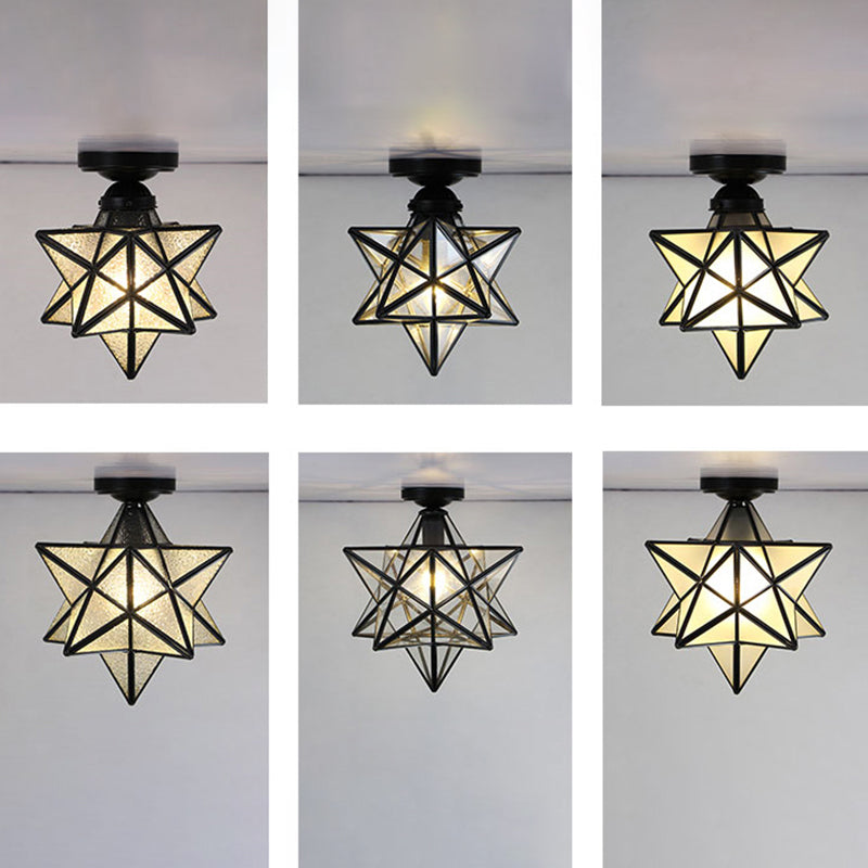 Verre géométrique Flush Mount plafonnier moderne Flush Mount Plafond Ayémorrat