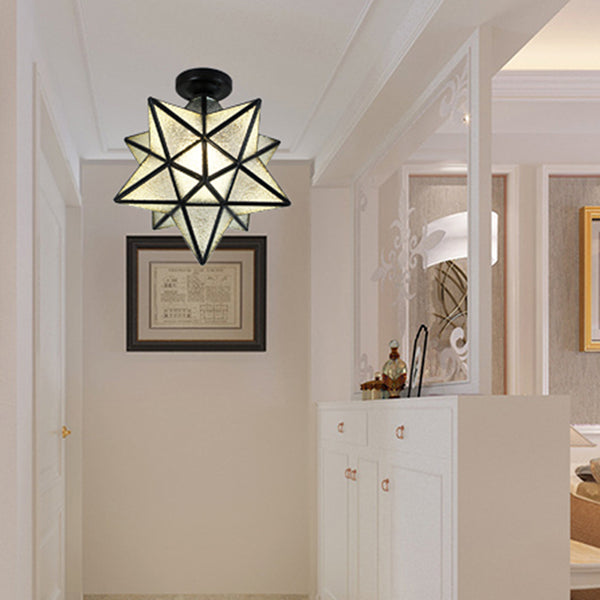 Verre géométrique Flush Mount plafonnier moderne Flush Mount Plafond Ayémorrat