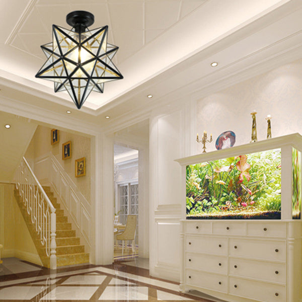 Verre géométrique Flush Mount plafonnier moderne Flush Mount Plafond Ayémorrat