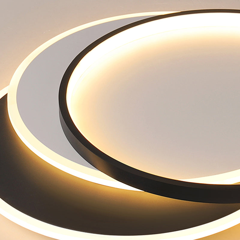 Fidutri del soffitto geometrico in stile moderno metallo 3 lampade a soffitto a filo leggero in nero