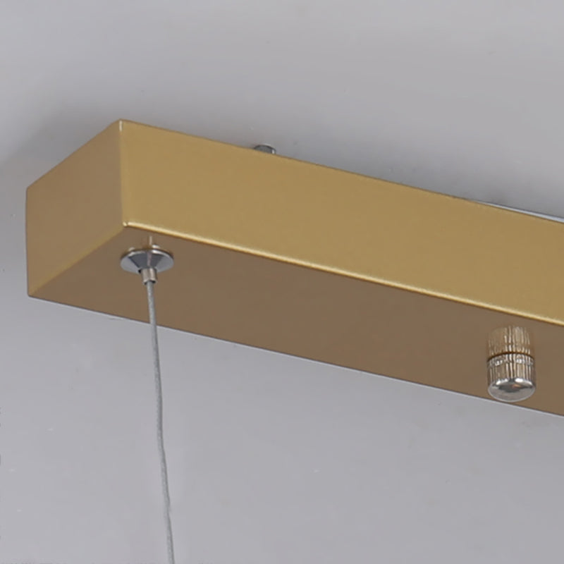 Éclairage d'île en métal moderne en forme d'île de forme linéaire