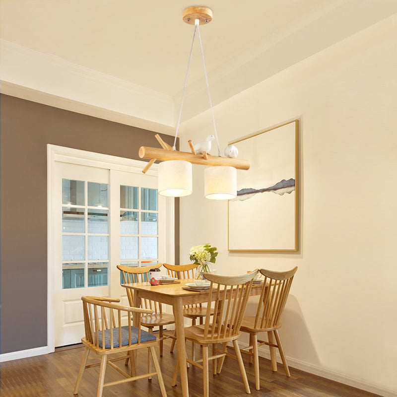 Moderne Stilzylinderform Island Lichter Holz Island Anhänger