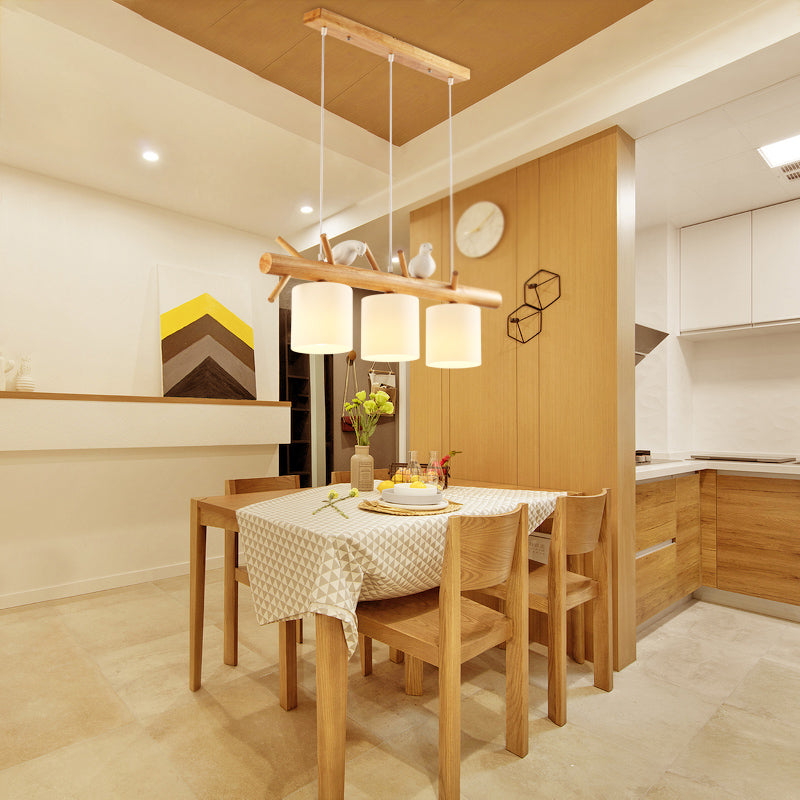 Moderne Stilzylinderform Island Lichter Holz Island Anhänger