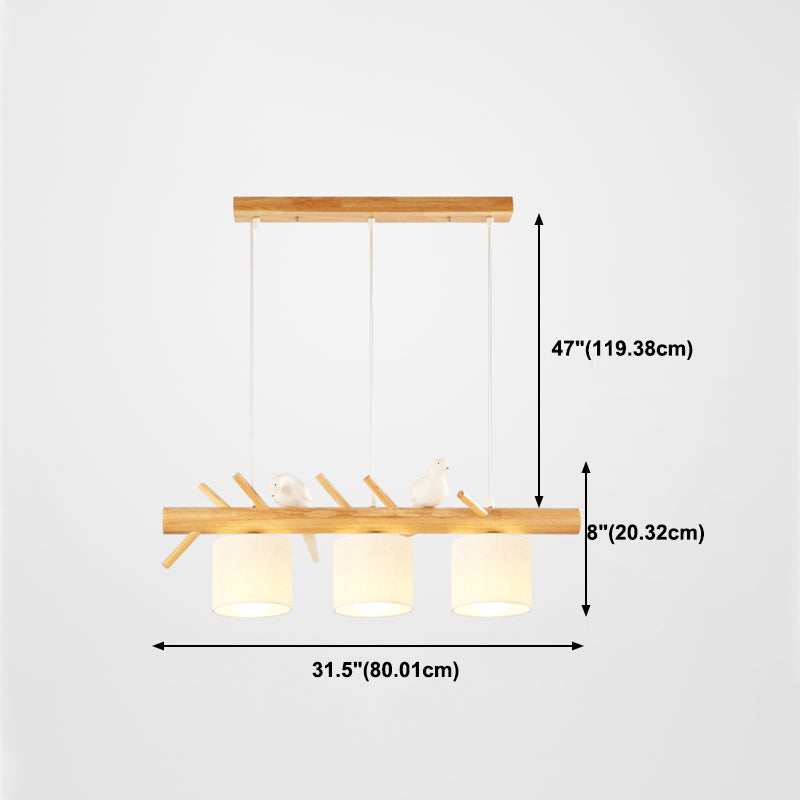 Moderne Stilzylinderform Island Lichter Holz Island Anhänger