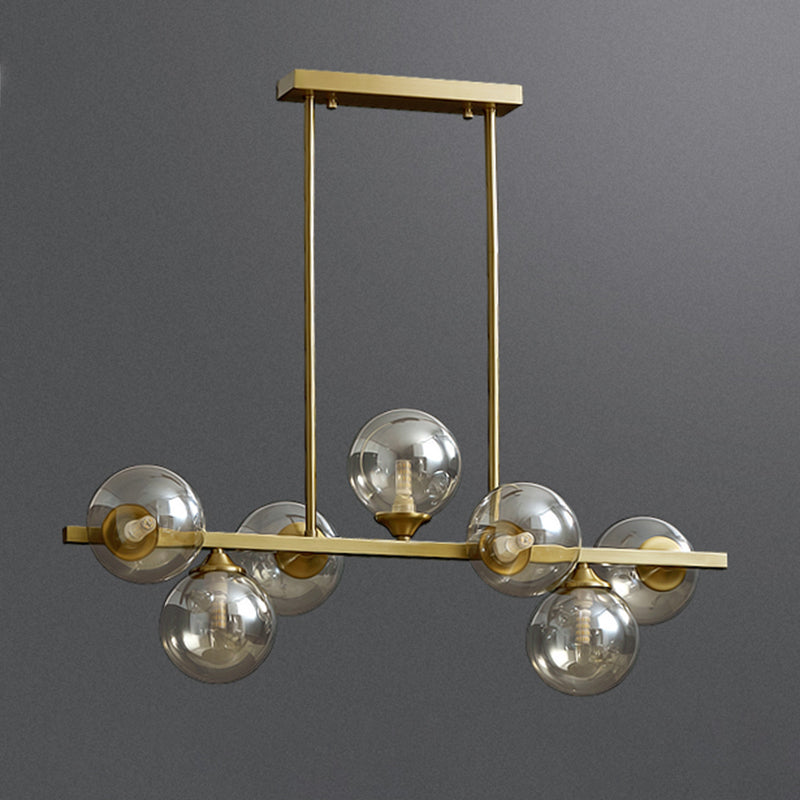 Moderne Stil Kugelform Island Lichter Glass Island Anhänger in Gold