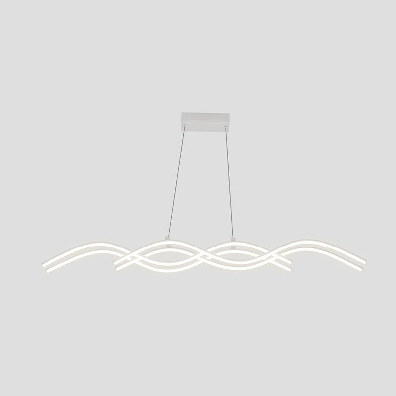 Ideas de iluminación de la isla de forma lineal de estilo moderno metal 4 colgantes de la isla ligera