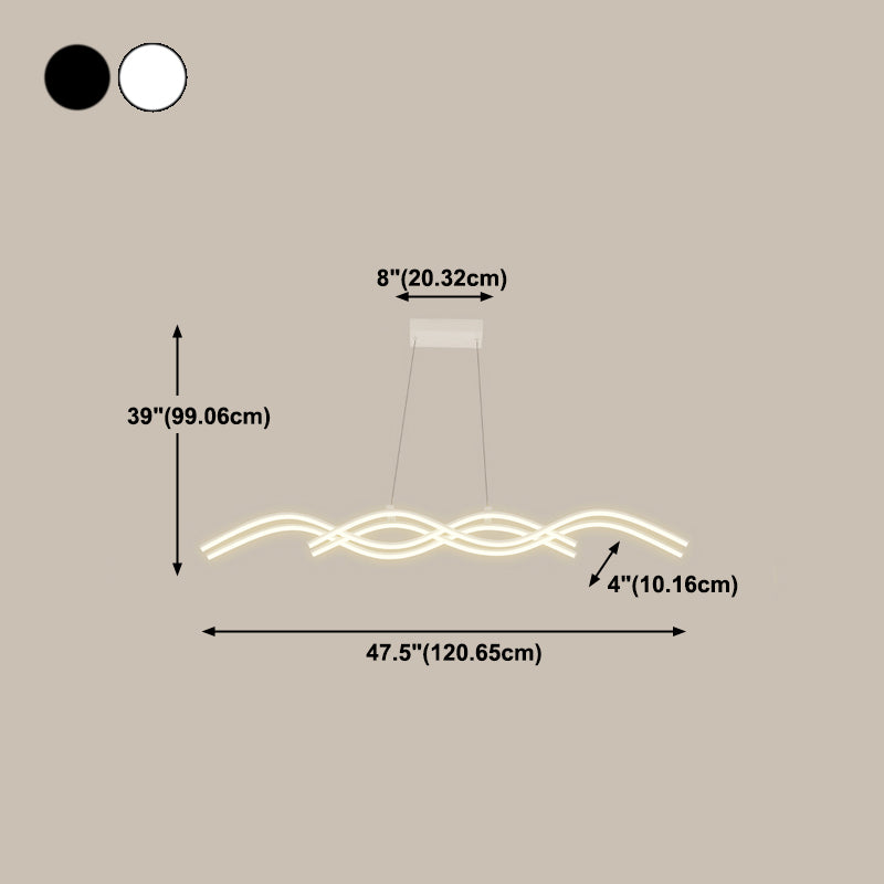 Ideas de iluminación de la isla de forma lineal de estilo moderno metal 4 colgantes de la isla ligera