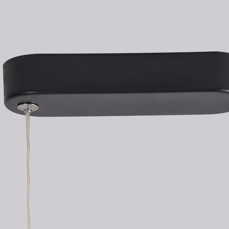 Moderne lineare Form Island Beleuchtung Idee Metal 1 Light Island Anhänger für Esszimmer