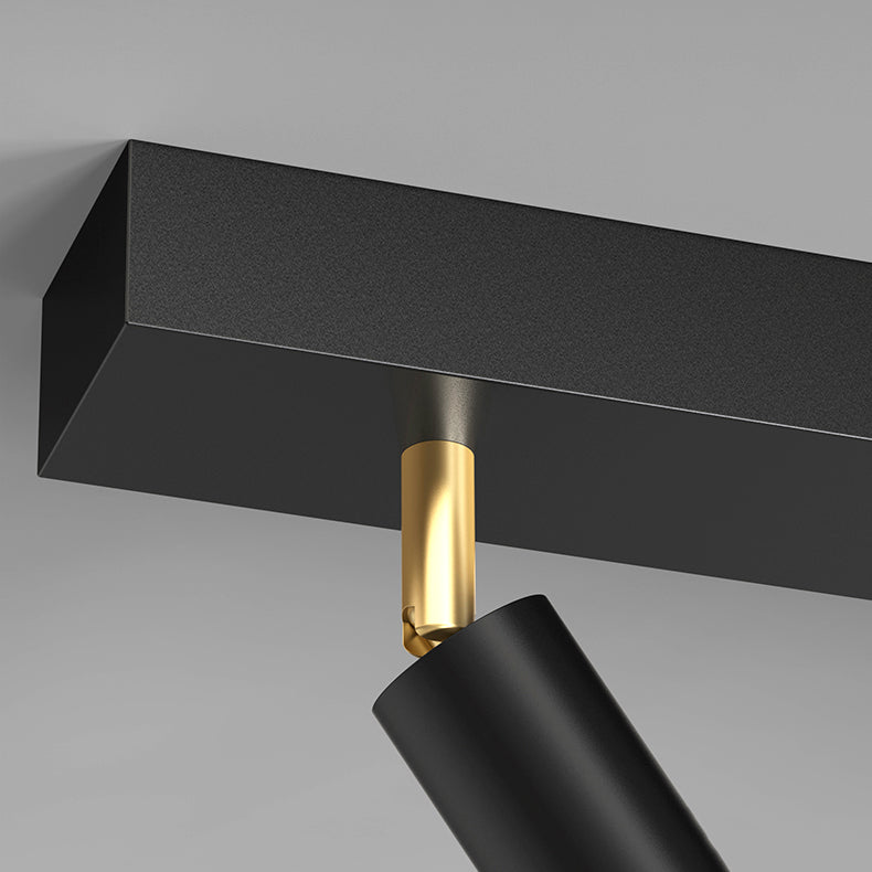 Éclairage d'éclairage de cylindre de style contemporain en métal îles luminaires en noir