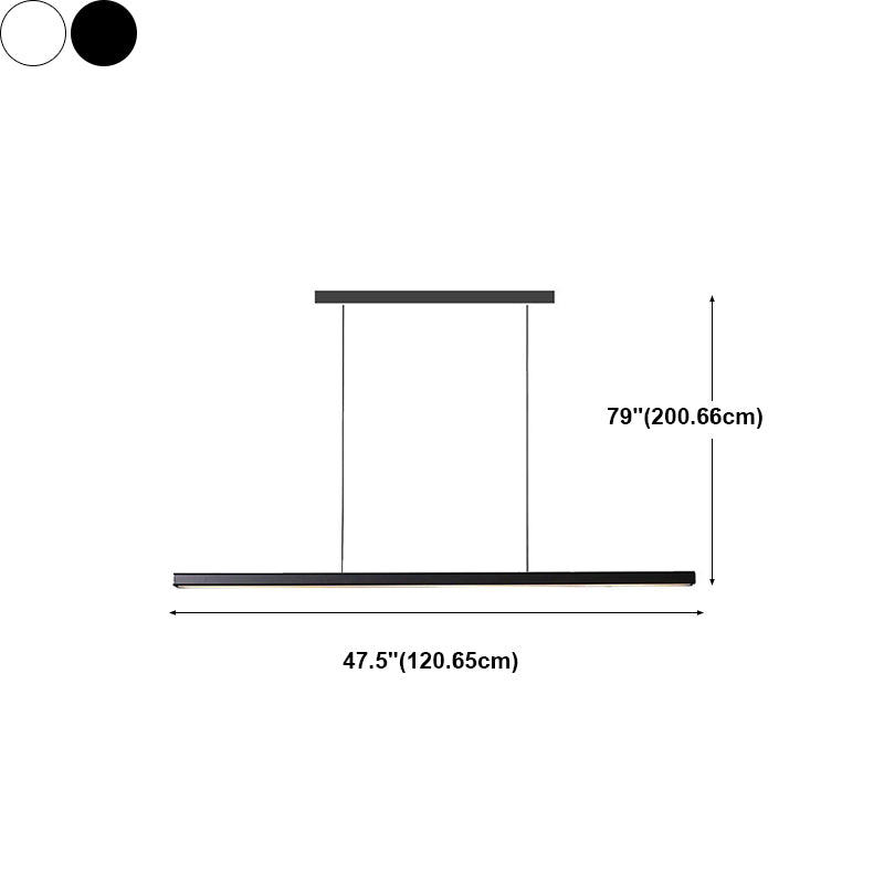 Éclairage d'île de forme linéaire de style moderne