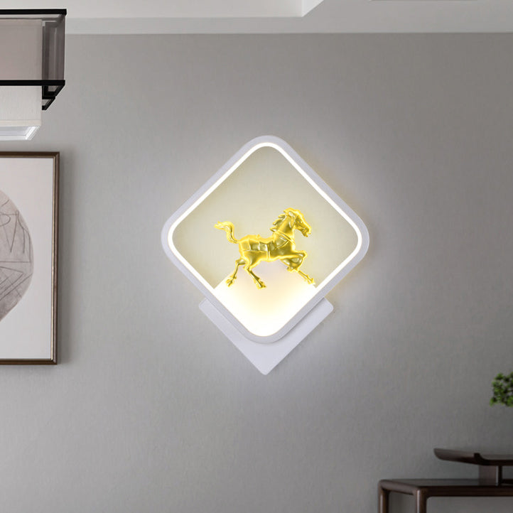 Kids Style Square Shape Wall Light Metal 1 Light Wall Mount Light