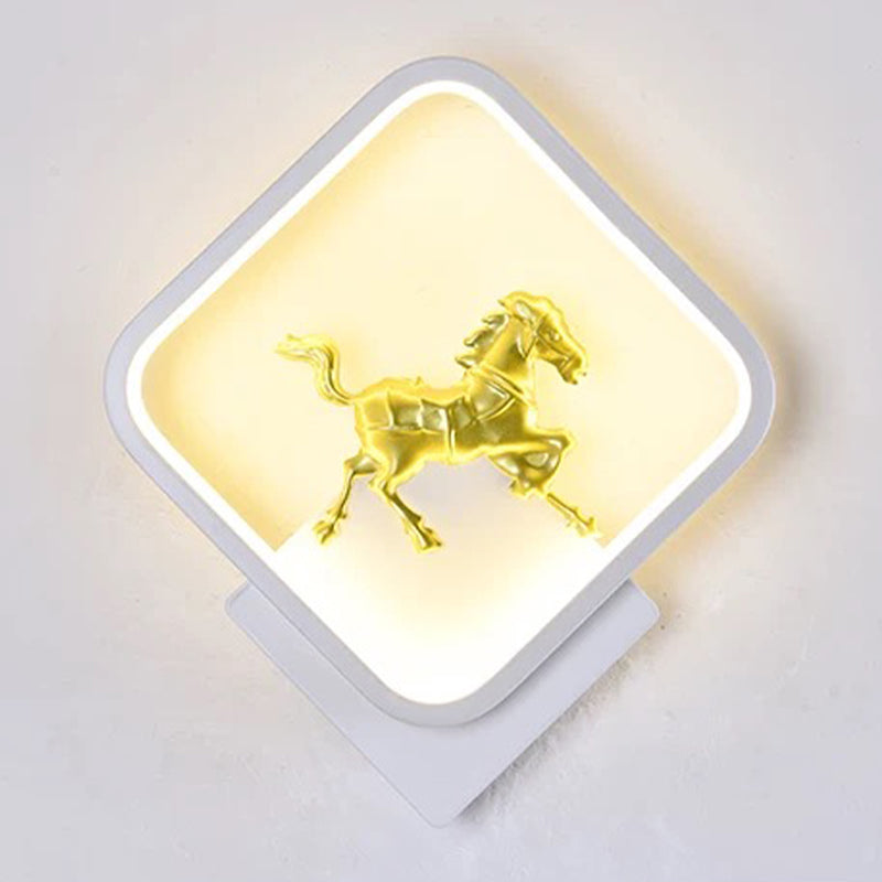 Kids Style Square Shape Wall Light Metal 1 Light Wall Mount Light