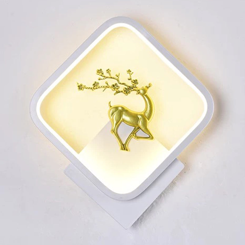 Bambini in stile quadrato a forma quadrata in metallo 1 luce da parete leggera luce