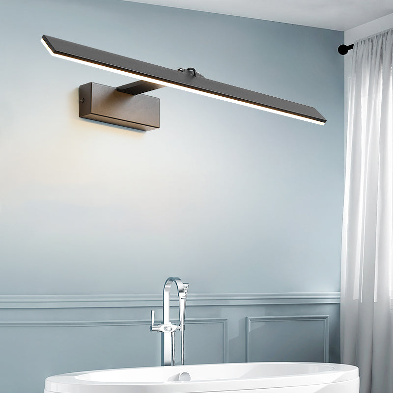 1-Light Black Vanity Light Modern LED Mirror Front Light with Acrylic Shade for Bathroom