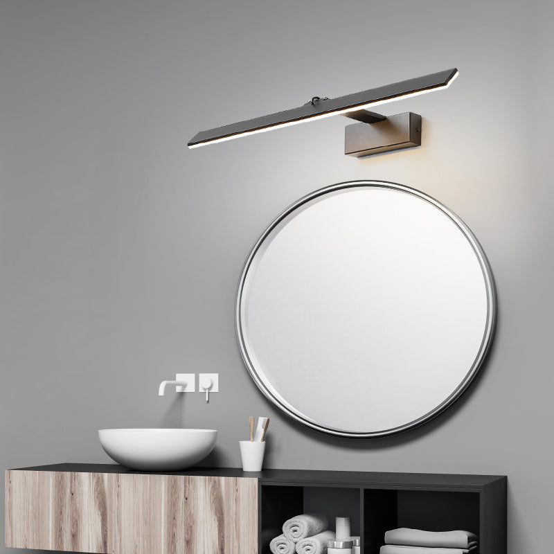 1-Light Black Vanity Light Modern LED Mirror Front Light with Acrylic Shade for Bathroom