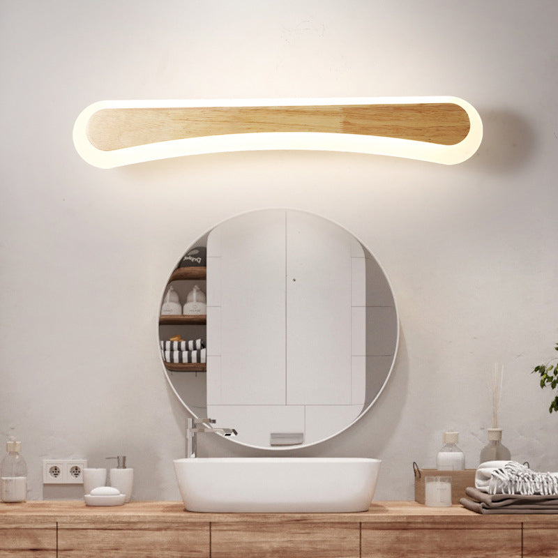 Wood Wall Sconce Lighting Simple LED Wall Mount Light Fixture for Bathroom