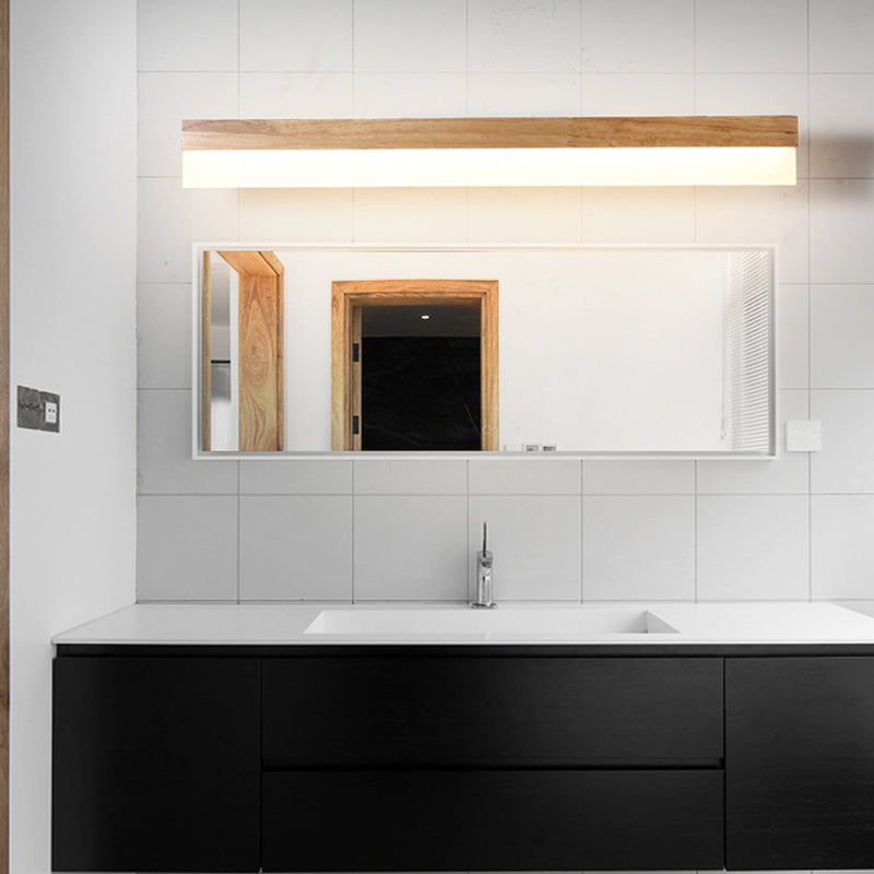 Wood Wall Sconce Lighting Simple LED Wall Mount Light Fixture for Bathroom