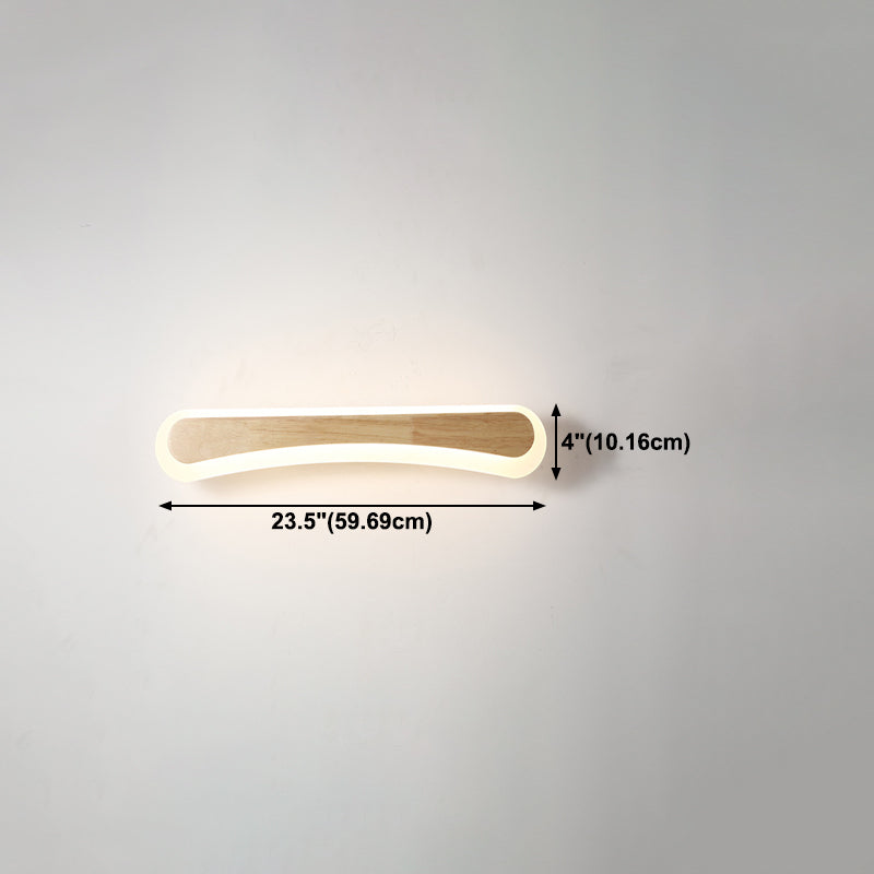 Wood Wall Sconce Lighting Simple LED Wall Mount Light Fixture for Bathroom