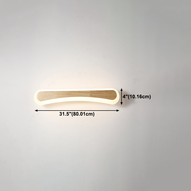 Wood Wall Sconce Lighting Simple LED Wall Mount Light Fixture for Bathroom
