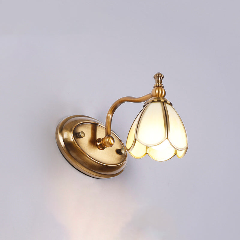 Modern Mirror Front Light Simple Vanity Light with Glass Shade for Bathroom