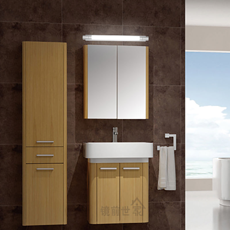 Modern Silver Mirror Front Light LED Vanity Light with Plastic Shade for Bathroom