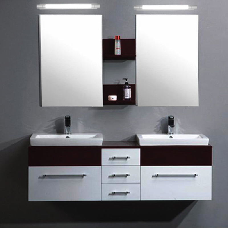 Modern Silver Mirror Front Light LED Vanity Light with Plastic Shade for Bathroom