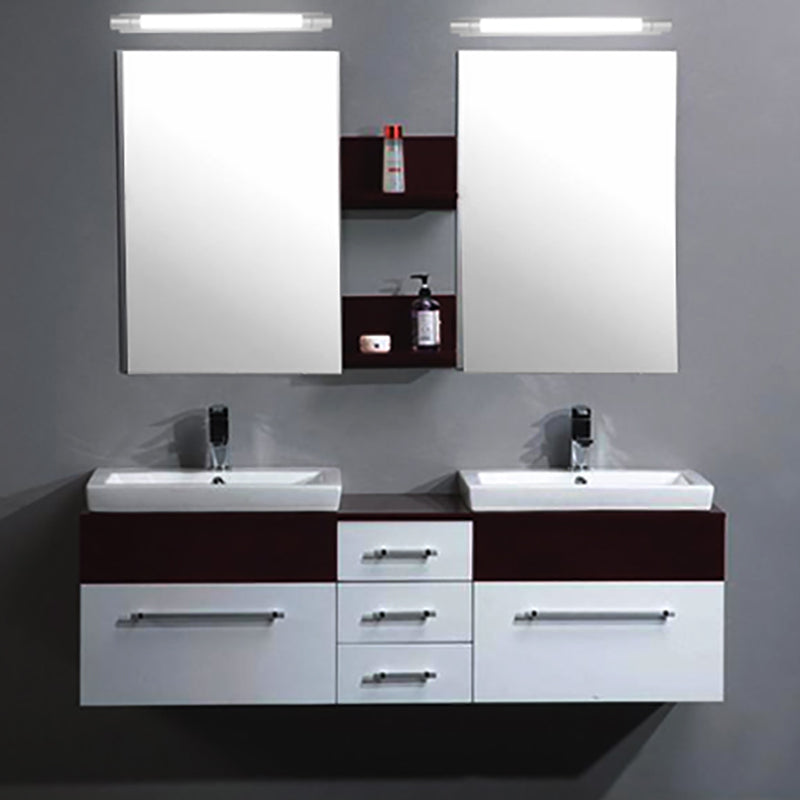 Modern Silver Mirror Front Light LED Vanity Light with Plastic Shade for Bathroom
