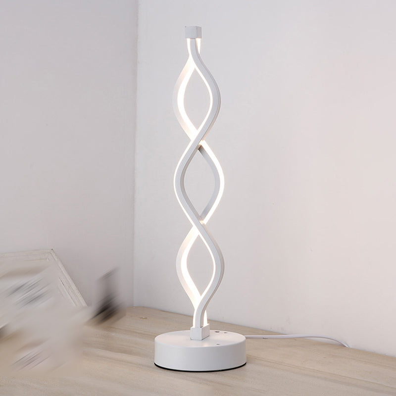 Éclairage de bureau de style moderne LIMPS LIGENTE LED DE LED TWISTÉ LAMPE POUR CHAMBRE